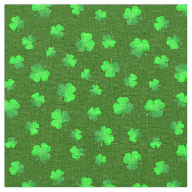 Irish Shamrocks Clover Saint Patricks Day Fabric (Close Up)