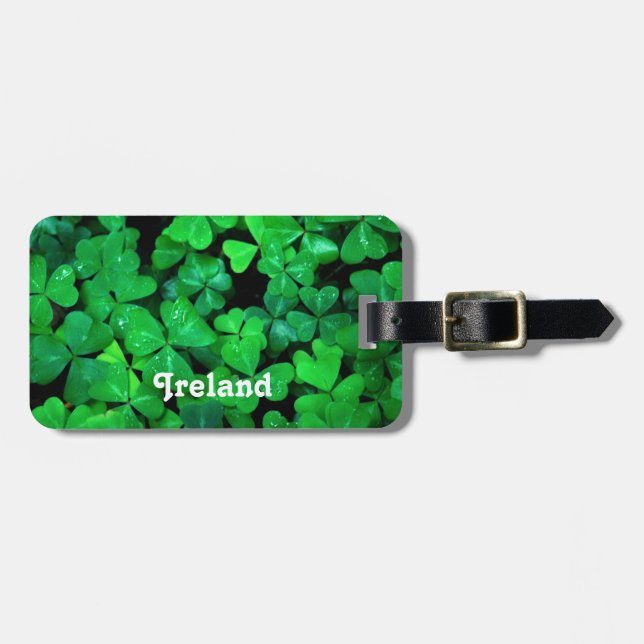 Irish Shamrocks Luggage Tag (Front Horizontal)