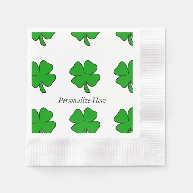 Irish Shamrocks Paper Napkins (Front)