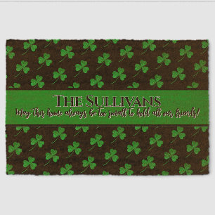 Irish shamrocks pattern personalized cozy  fiber doormat