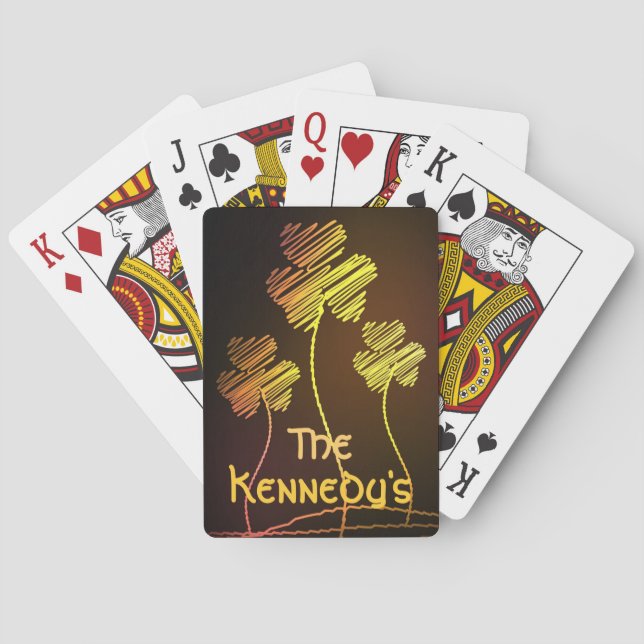Irish Shamrocks Personalized Playing Cards (Back)
