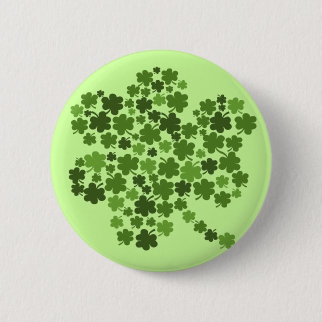 Irish Shamrocks St Paddys Clover Pinback Button (Front)