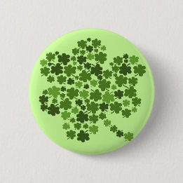 Irish Shamrocks St Paddys Clover Pinback Button