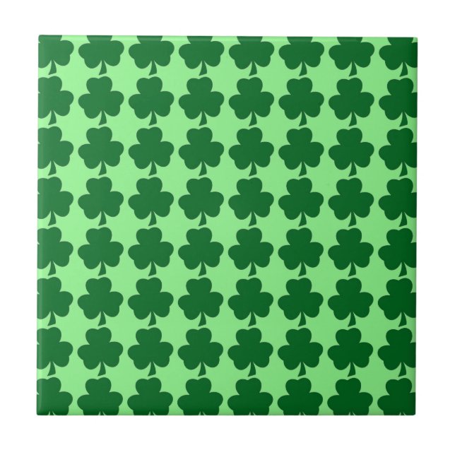 Irish Shamrocks Trivet/Tile Ceramic Tile (Front)
