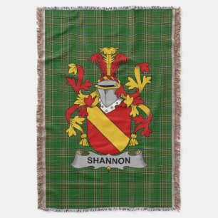 Irish Shannon Coat of Arms Family Crest Ireland Throw Blanket