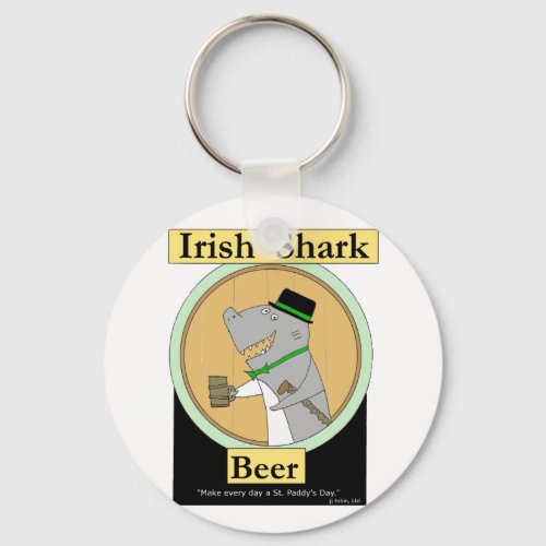 Irish Shark Beer Keychain