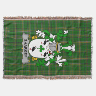 Irish Sharkey or O_Sharkey Coat of Arms Family Cr Throw Blanket