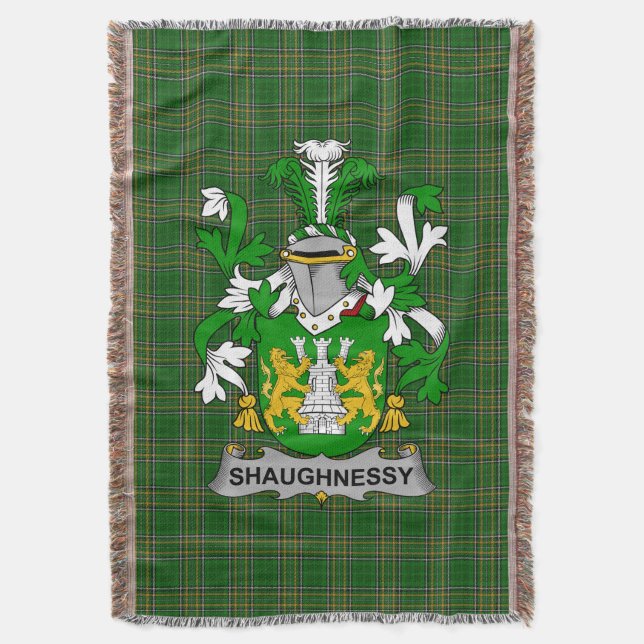  Irish Shaughnessy or O_Shaughnessy Coat of Arms F Throw Blanket (Front Vertical)