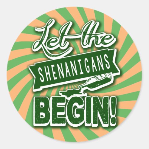 Irish Shenanigans Party Classic Round Sticker