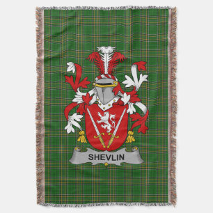 Irish Shevlin Coat of Arms Family Crest Ireland Throw Blanket