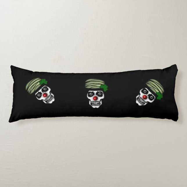 Irish Skeleton Clown Black Body Pillow (Front)