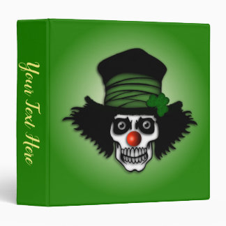 Irish Skeleton Clown Green 3 Ring Binder