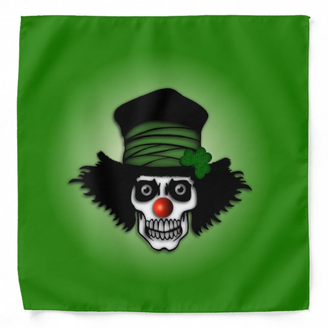 Irish Skeleton Clown Green Bandana (Front)