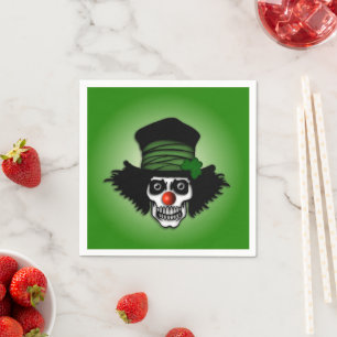 Irish Skeleton Clown Green Napkins