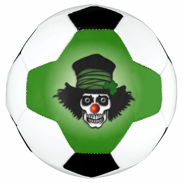 Irish Skeleton Clown Green Soccer Ball (Front)