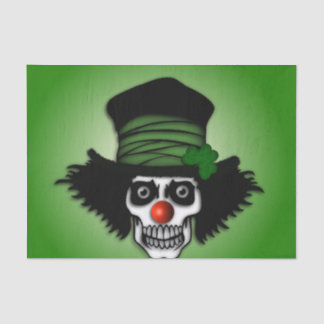 Irish Skeleton Clown Green Tissue Paper