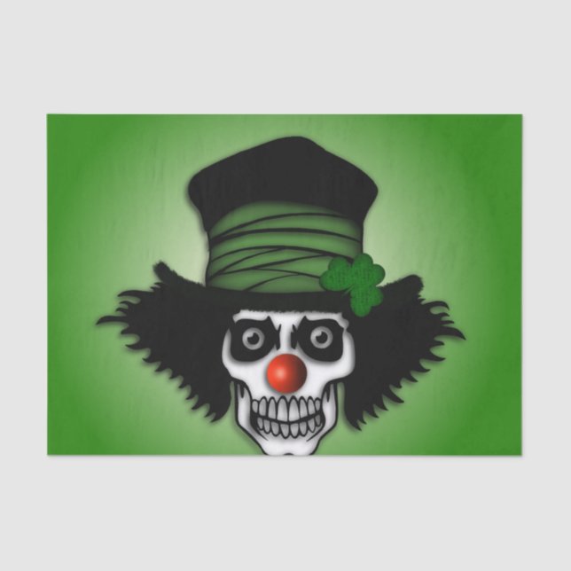 Irish Skeleton Clown Green Tissue Paper (Front)