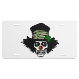 Irish Skeleton Clown License Plate
