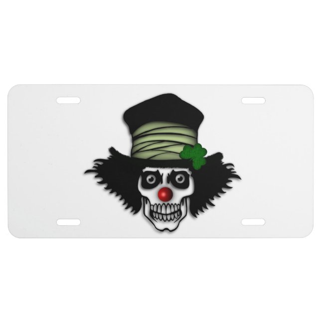 Irish Skeleton Clown License Plate (Front)
