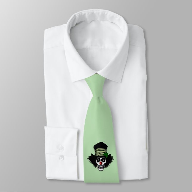 Irish Skeleton Clown Neck Tie (Tied)
