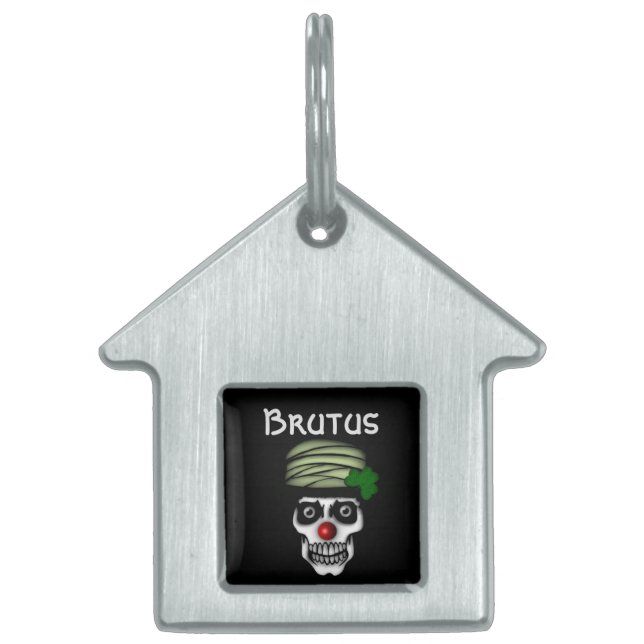 Irish Skeleton Clown Pet Tag (Front)