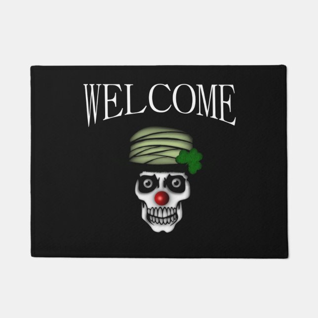Irish Skeleton Clown Welcome Doormat (Front)
