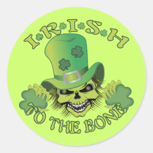 Irish Skull Classic Round Sticker