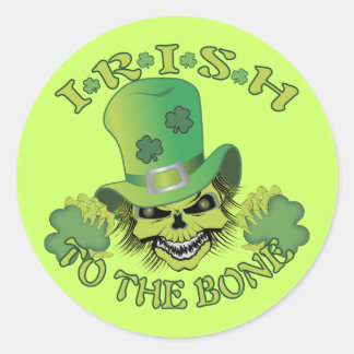 Irish Skull Classic Round Sticker