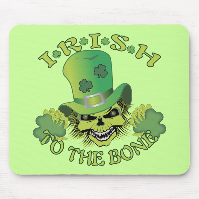 Irish Skull Mouse Pad (Front)