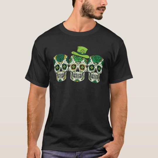 St Skull Shamrock Royal Adult T-Shirt Patricks Day 