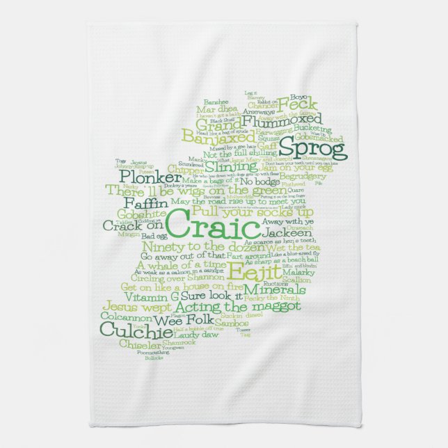 Irish Slang Map Kitchen Towel (Vertical)
