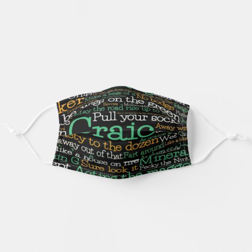 Irish Slang Word Art Adult Cloth Face Mask