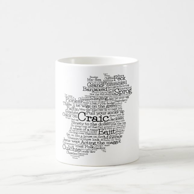 Irish Slang Word Art Map Coffee Mug (Center)
