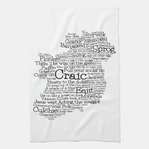 Irish Slang Word Art Map Kitchen Towel