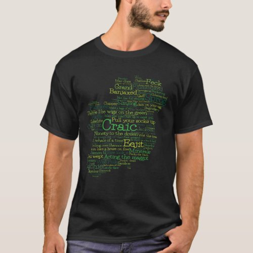 Irish Slang Word Art Map T_Shirt
