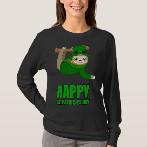 Irish Sloth Happy St Patricks Day   Kids Ireland T_Shirt