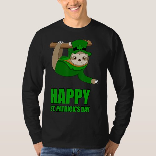 Irish Sloth Happy St Patricks Day   Kids Ireland T_Shirt