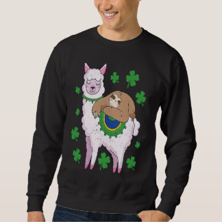 Irish Sloth Llama Shamrock St Patricks Day Animal Sweatshirt
