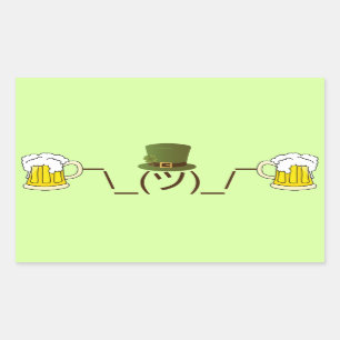Irish Smugshrug Holding Beer Rectangular Sticker