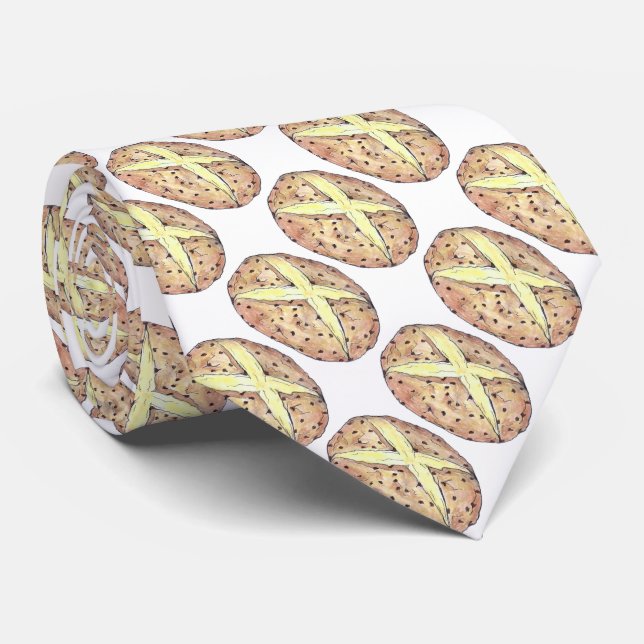 Irish Soda Bread Loaf St. Saint Patrick's Day Neck Tie (Rolled)