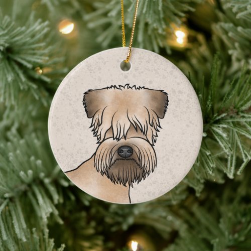 Irish Soft_Coated Wheaten Terrier Cartoon Dog Head Ceramic Ornament