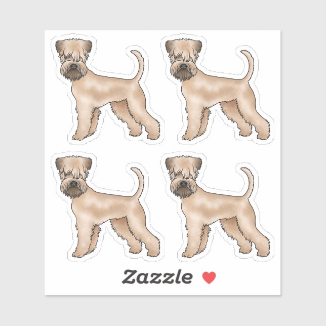 Irish Soft-Coated Wheaten Terrier Cute Cartoon Dog Sticker (Sheet)