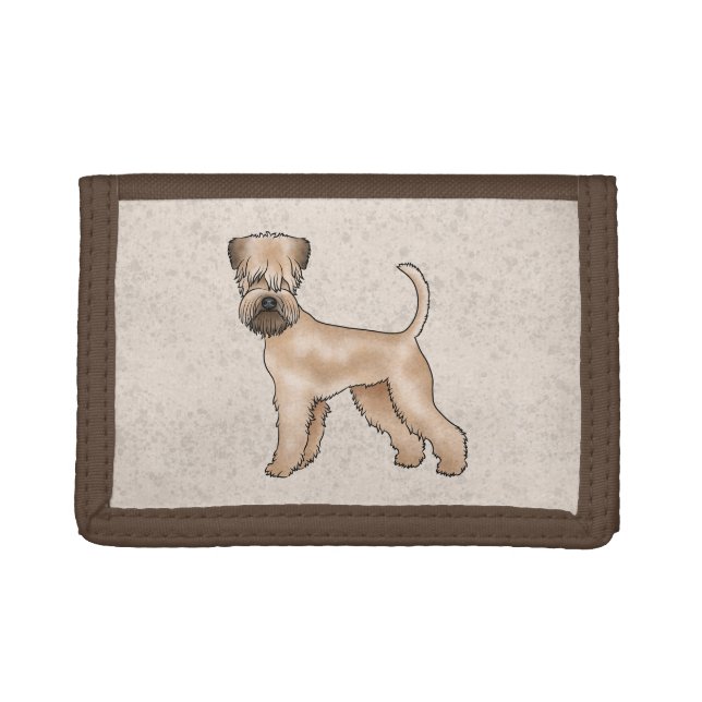 Irish Soft-Coated Wheaten Terrier Cute Cartoon Dog Trifold Wallet (Front)