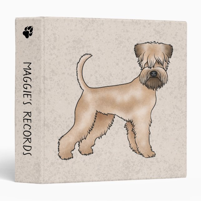 Irish Soft-Coated Wheaten Terrier Cute Dog Beige 3 Ring Binder (Front/Spine)
