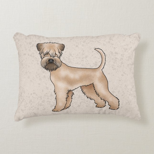 Irish Soft-Coated Wheaten Terrier Cute Dog Beige Accent Pillow (Front)