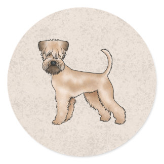Irish Soft-Coated Wheaten Terrier Cute Dog Beige Classic Round Sticker