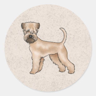Irish Soft-Coated Wheaten Terrier Cute Dog Beige Classic Round Sticker