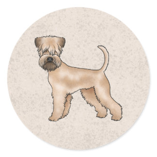 Irish Soft-Coated Wheaten Terrier Cute Dog Beige Classic Round Sticker