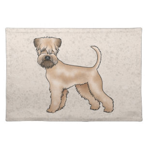 Irish Soft-Coated Wheaten Terrier Cute Dog Beige Cloth Placemat