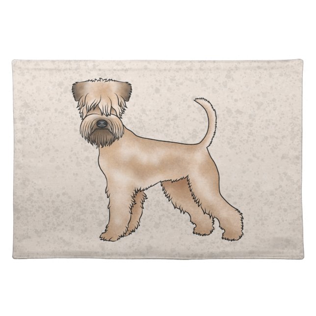 Irish Soft-Coated Wheaten Terrier Cute Dog Beige Cloth Placemat (Front)